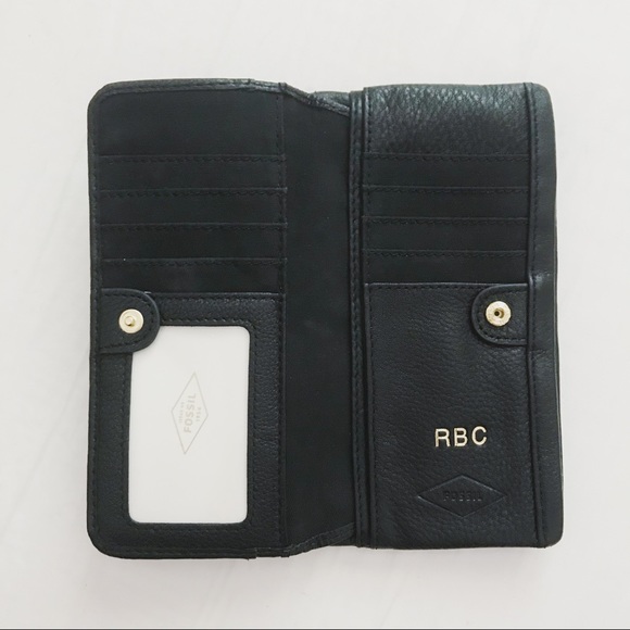 | Fossil | Black Monogrammed RBC Long Wallet | - Picture 5 of 8